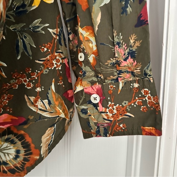 Talbots Cotton Button Front Shirt Splendid Floral Size Plus X‎ 14-16W - Picture 10 of 12